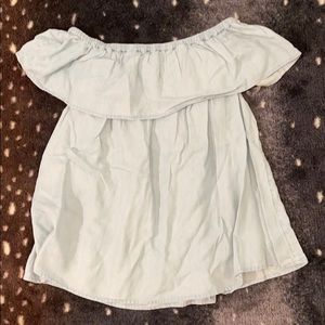 Off the shoulder chambers top